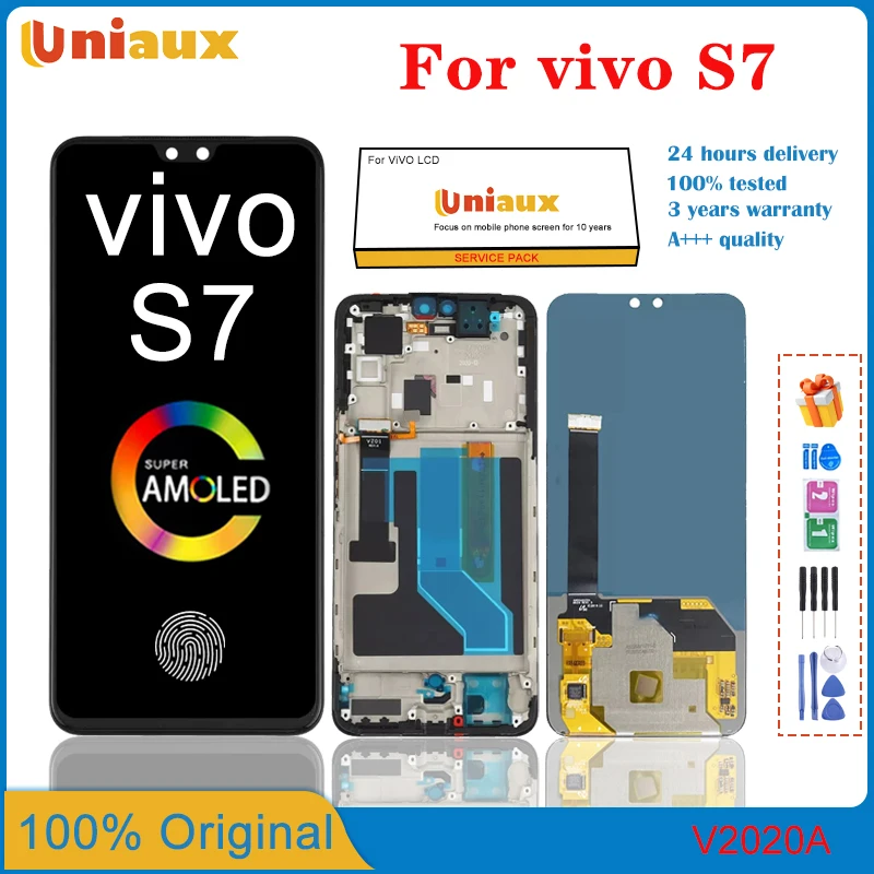 

6.44'' AMOLED For VIVO S7 Mobile Phone LCD Screen Display assembly Touch Screen LCD Panel Replacement