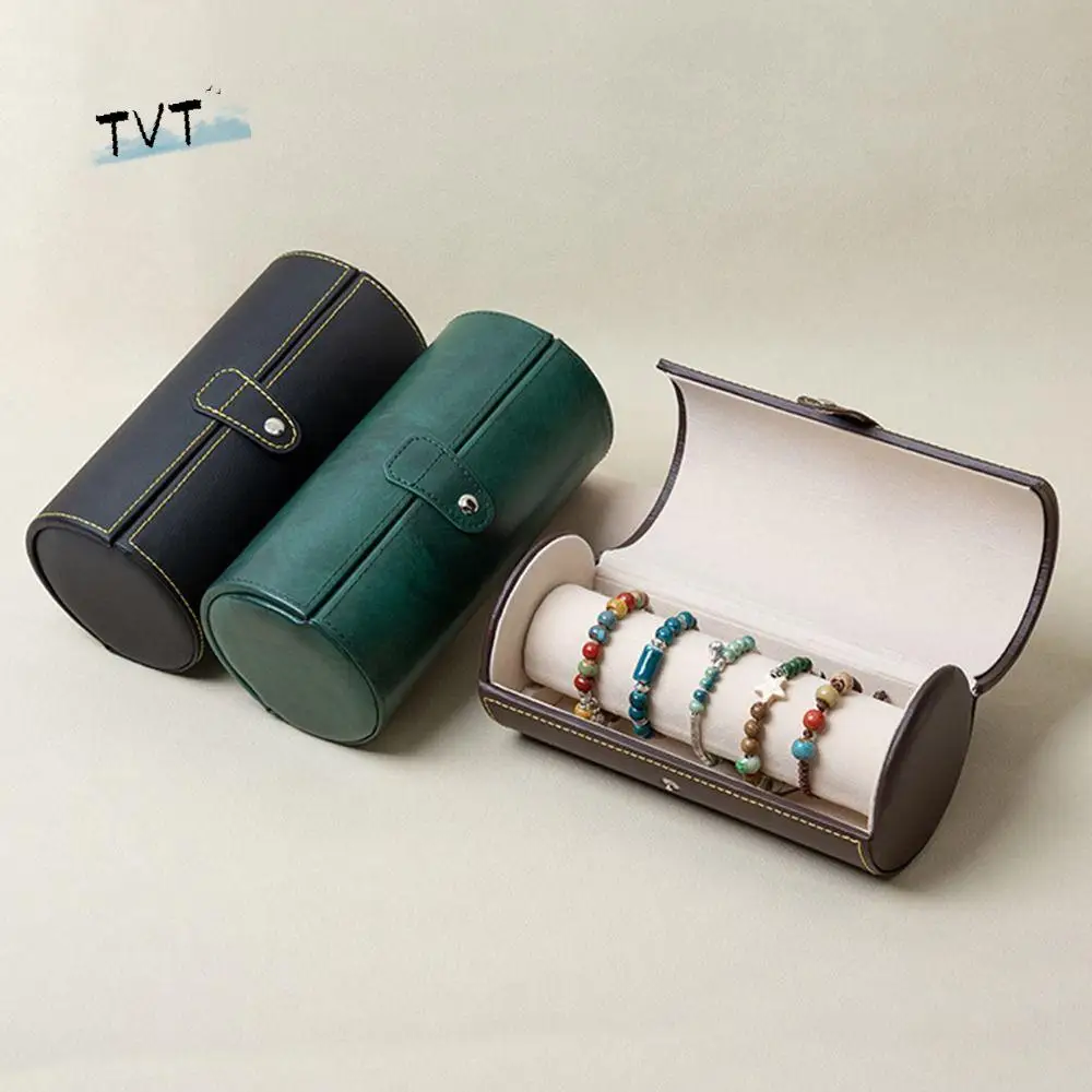 

Портативный рулон часов, дорожный футляр, цилиндрический держатель для наручных часов из искусственной кожи, утолщенный винтажный стеллаж для хранения браслета, дорожное использование