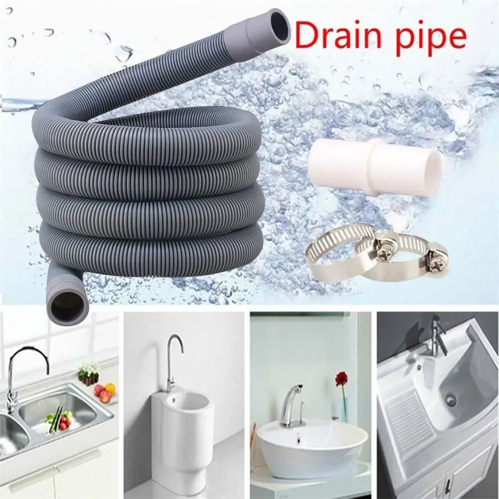 Universal Telescopic Washing Machine Bathroom accessory Dishwasher Sink Plumbing Hoses Extension Pipe Drain Hose