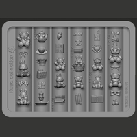 1Pc Kawaii Cartoon 3D Acrylic Mold Nail Art Decorations Cute Bear Rabbit Afternoon Tea Bath Cat Silicone Nail Mold Accessories