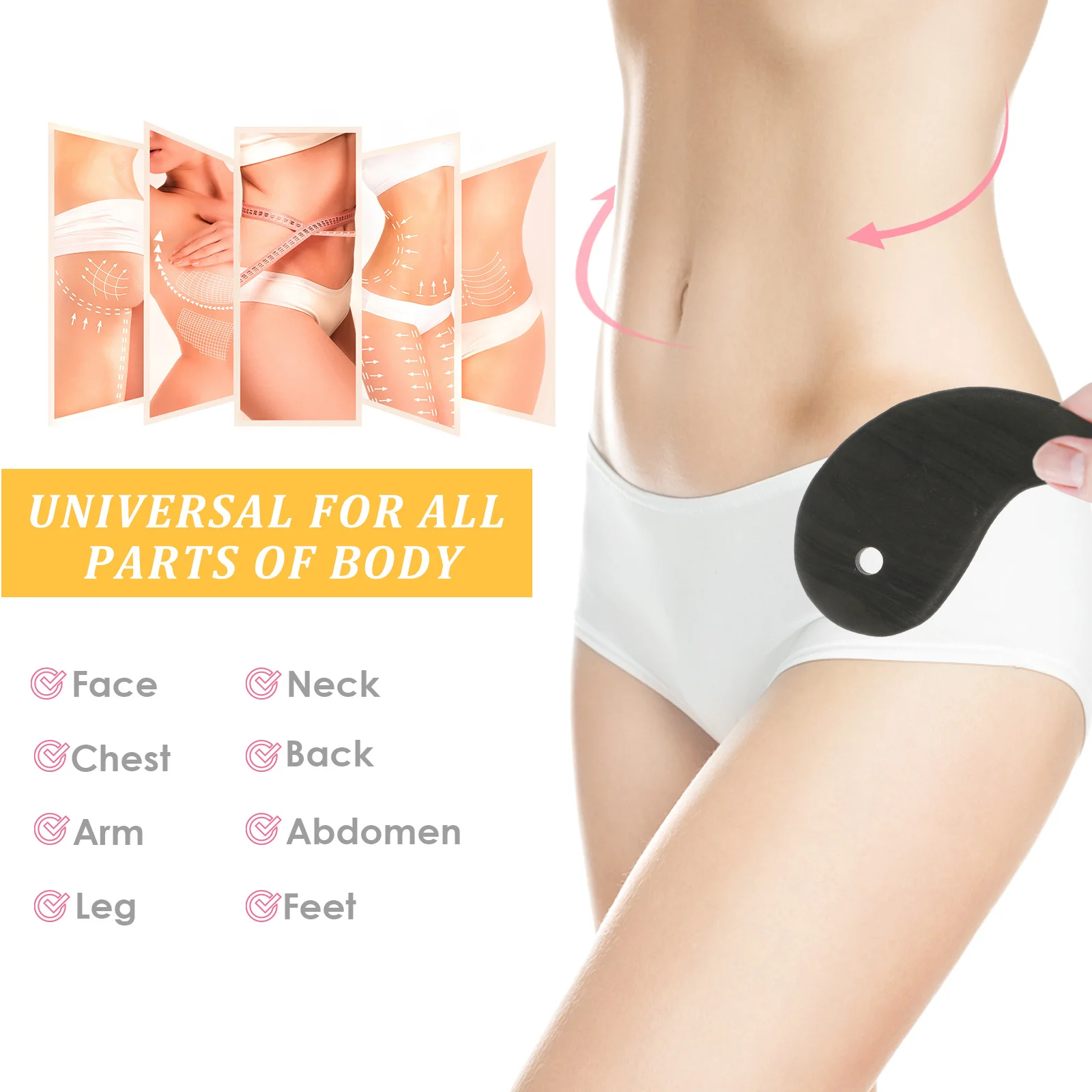 

2 шт. многофункциональный массажный инструмент портативный скребок для лица гладкие края прочный износостойкий аксессуар для домашней терапии