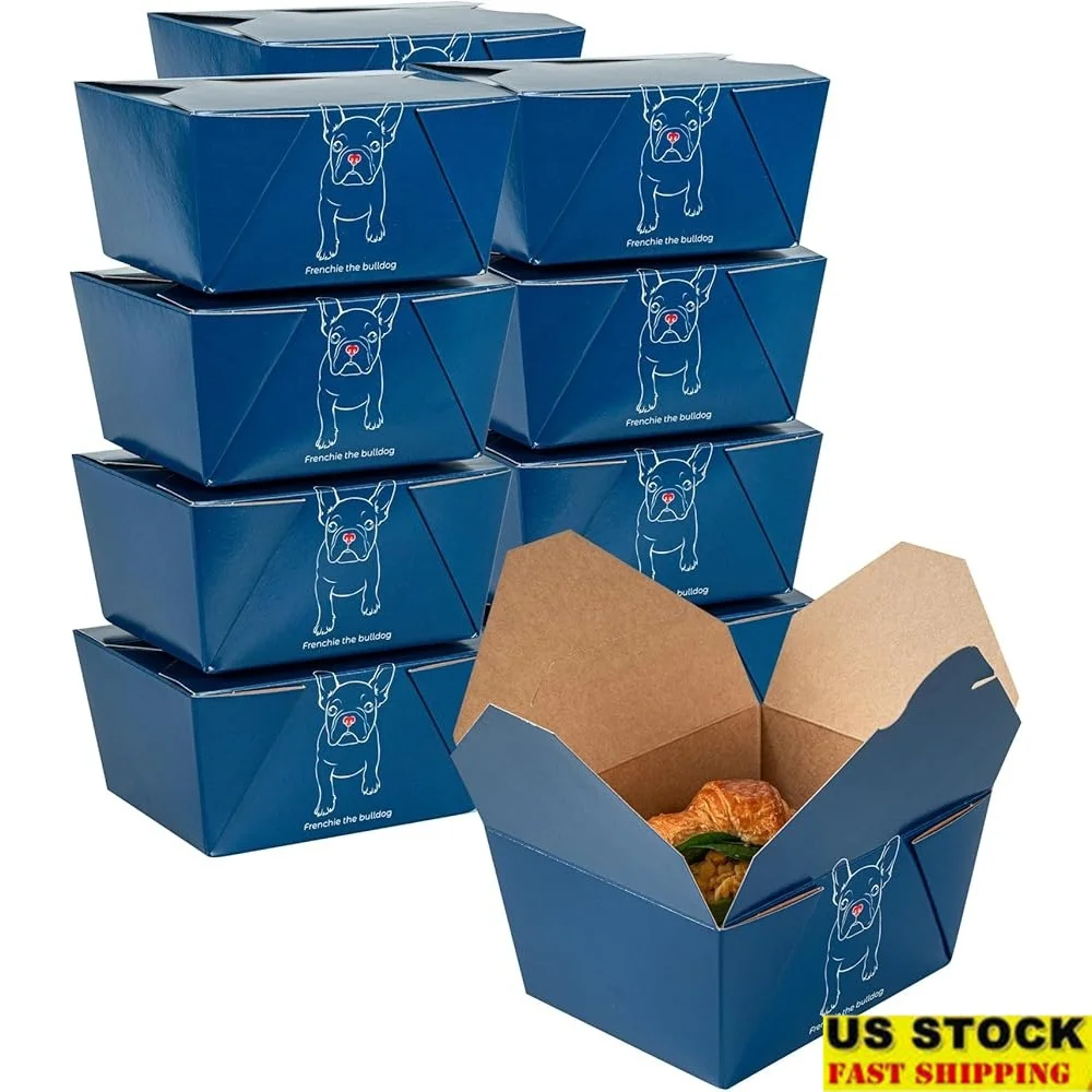 

Durable Disposable Food Containers 50 Pack 30 Ounce Takeout Boxes with Tab Lock Closure Grease Resistant Freezable Easy Cleanup