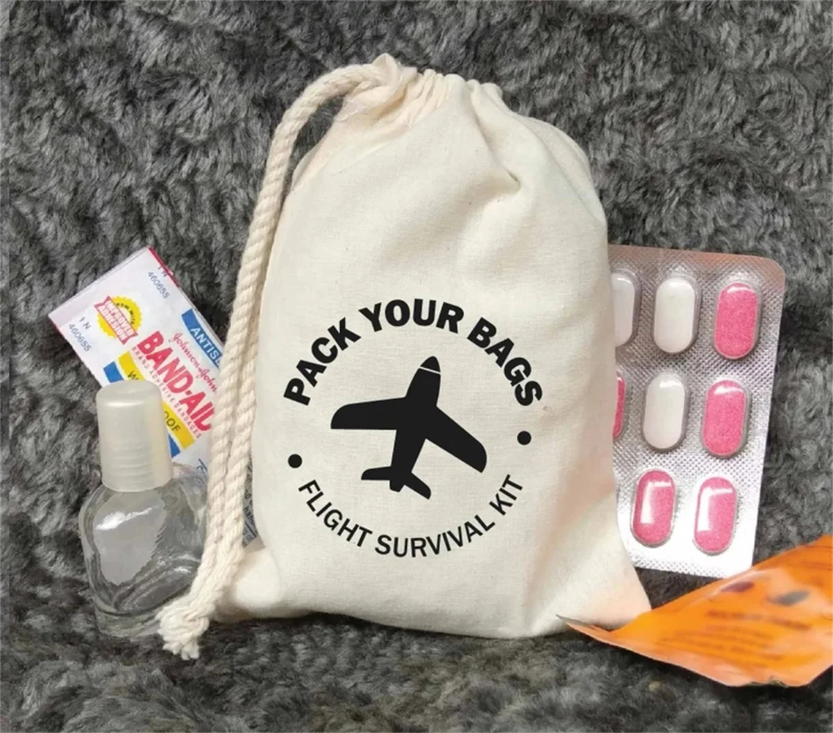 20 PCS Pack Your Bags-Flight Survival Kit-Destination Wedding-Wedding Favor-Bachelorette survival kit-Travel gift-Beach Wedding-