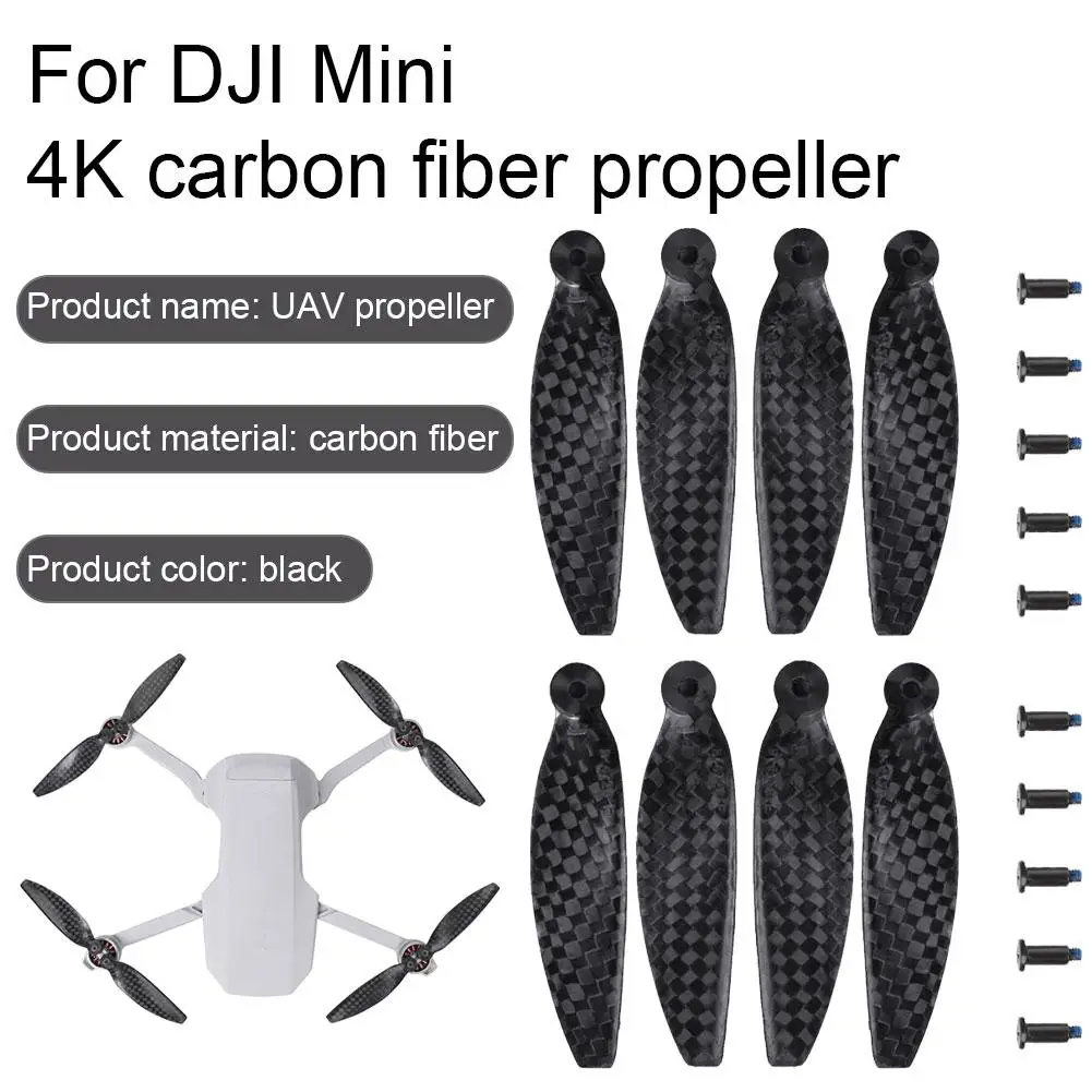 Dla DJI Mini 1 2/MINI SE śmigła z włókna węglowego lekkie akcesoria do dronów o niskim poziomie hałasu dla DJI Mini 2 akcesoria do dronów P S9U3