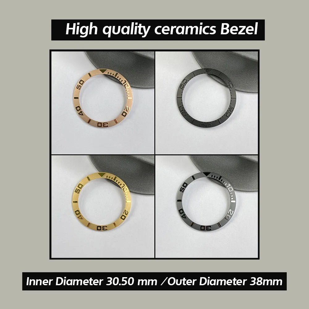 38mm YM Ceramic Bezel insert Men\'s Watches Rings Parts For 40mm SUB GMT fit NH35 NH36 Cases Accessory