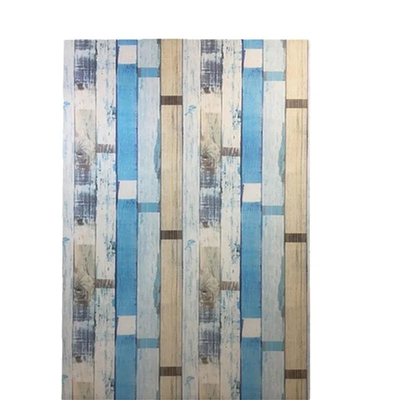 Nordic Wood Grain Self Adhesive Decorative Stickers Waterproof Removable Wallpaper for Furniture Stove Cabinet Decor 45cm Width