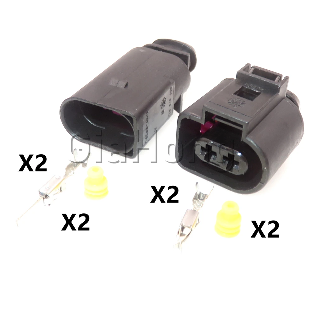 1 Set 2 Way Car Water Jet Motor Sealed Wire Socket For VW Audi AC Assembly FogLight Wire Connector 1J0973722 8D0973822 1717692-1