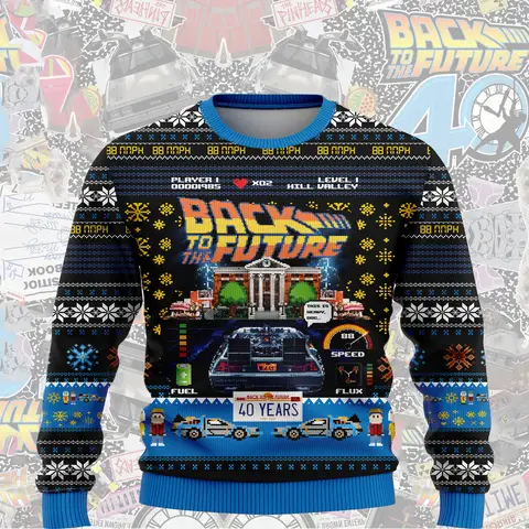 Film Ritorno al futuro "Merry Christmas 2026" New Fashion Harajuku Brutti regali di Natale per uomini e donne Camicie a maniche lunghe