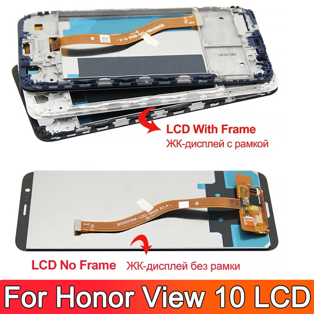 5.99'' Display Screen for Honor View 10 Lcd Display Touch Screen Digitizer Assembly With Frame for Honor View10 BKL-AL20