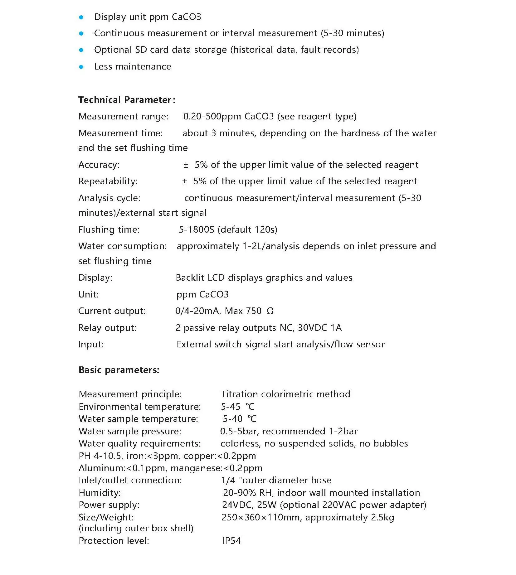Online Total Water Hardness & Total Alkalinity Analyzer Meter Customized OEM Support
