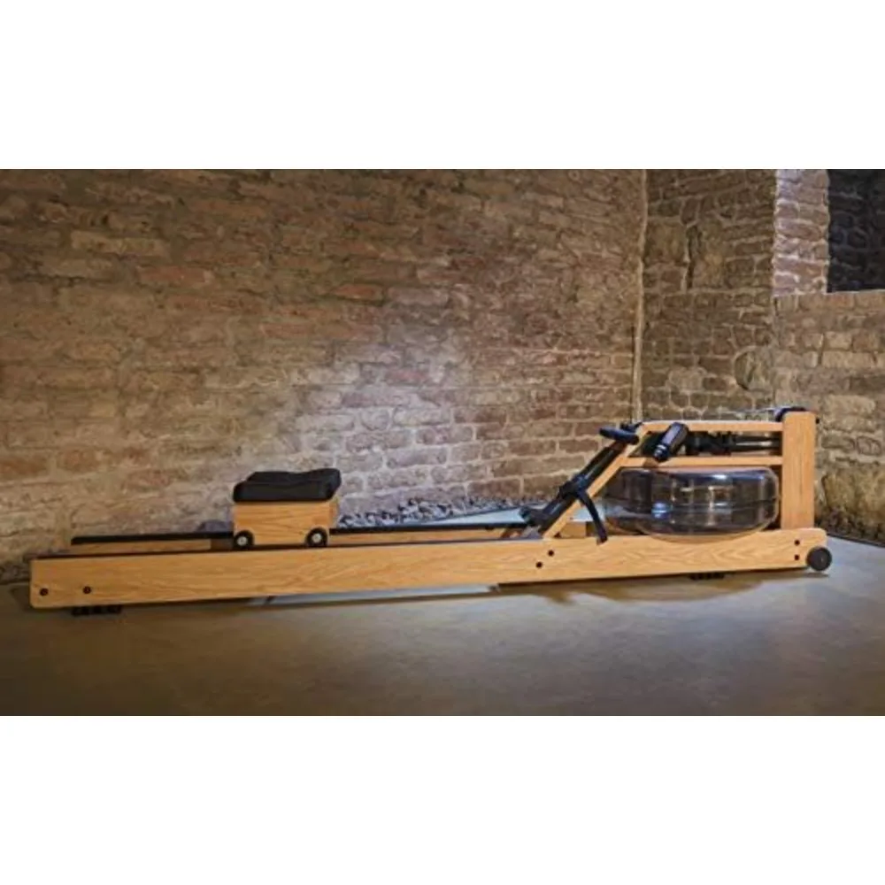 Oak Rowing Machine with S4 Monitor | USA Made Water Rower | Original Handcrafted Erg Machine for Home Use & Gym | Best Warranty