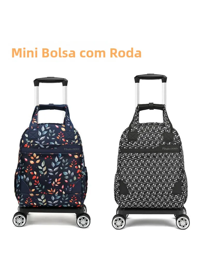 small-lightweight-handheld-waterproof-carry-on-suitcase-short-trip-bag-with-four-way-rotating-wheels-folding-design