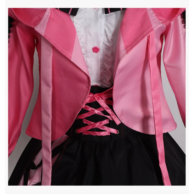 أنيمي مشروع Sekai المرحلة الملونة! أزياء تنكرية 2025 فتاة جديدة معطف وردي حلو تنورة ربطة عنق جوارب عيد الميلاد لوليتا ميكو موحدة