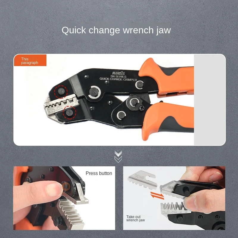 Crimping Pliers Set Jaw Kit for 2.8 4.8 6.3 Vh3.96/tube/insulation Terminals Electrical Clamp Min Tools AFZ001 view 5