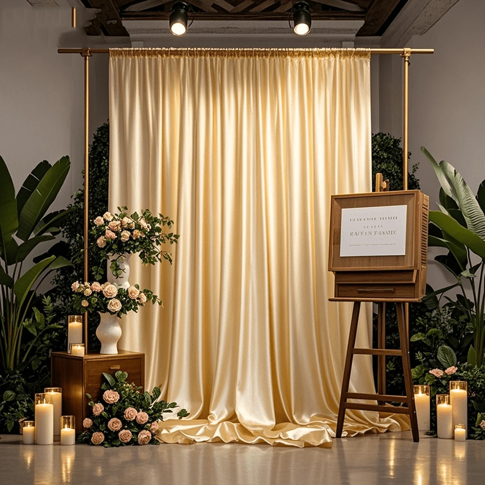 Satin-Tischdecke Rechteckig Seidig Glatter Stoff Hochzeitstisch-Dekorationen für Geburtstagsfeier Brautparty Babyparty Hintergrund-Drapierungen – Detail 16