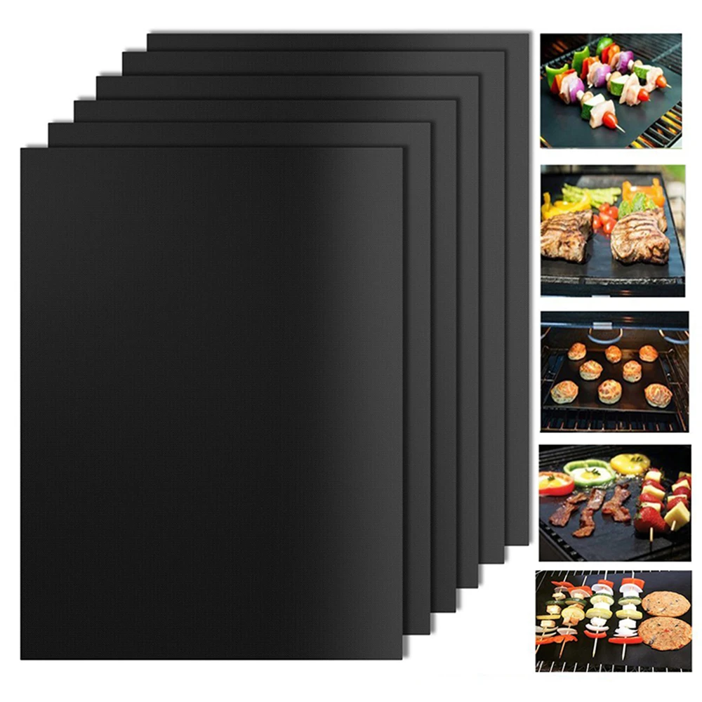 1/5/10pcs 60*40cm Non-stick BBQ Grill Mat  Baking Mat Cooking Grilling Sheet Heat Resistance Cleaned Kitchen BBQ Tools     10567