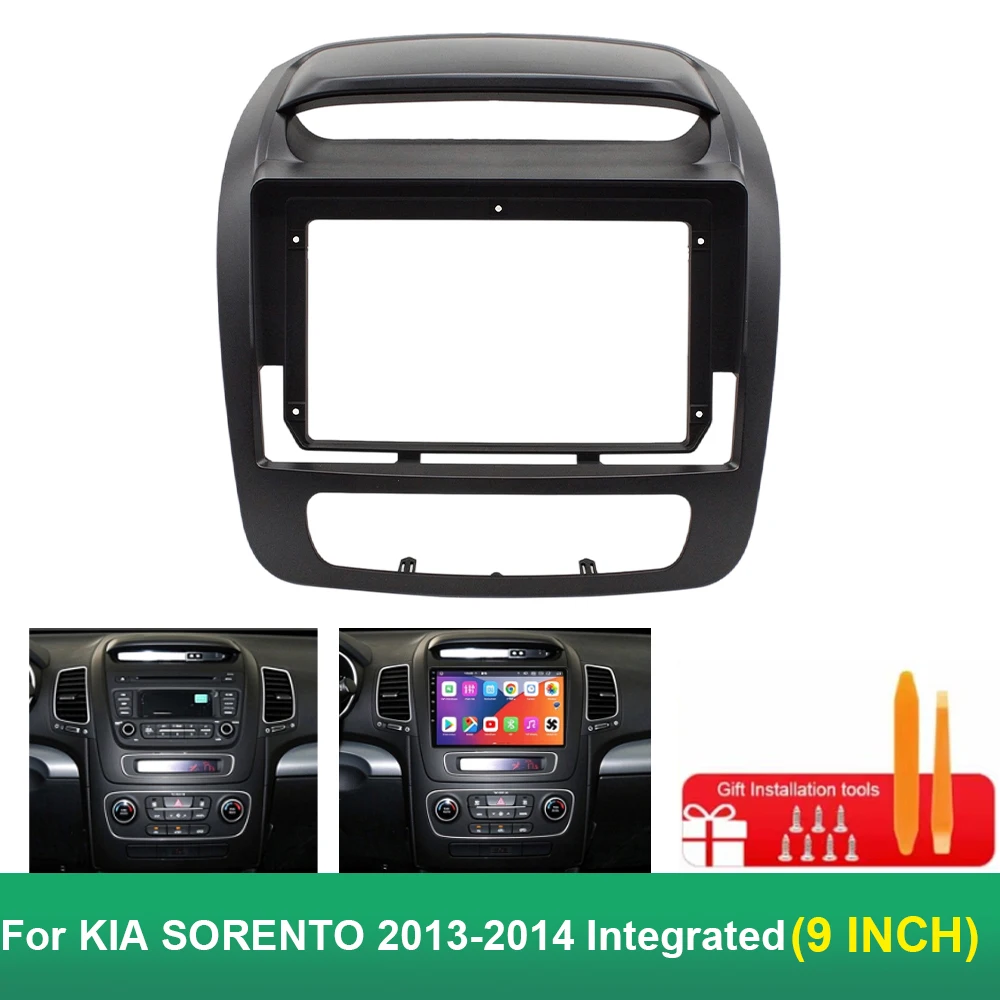 9 Inch Car Stereo Dashboard Frame Compatible with For KIA SORENTO 2013-2014 Integrated Radio Navigation Panel Mounting Frame