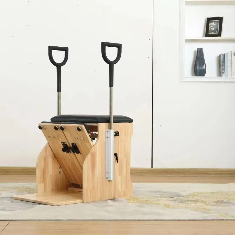 YTYIN Adjustable Oak Gym, Private Fitness Equipment, Yoga, Pilates, Reformer, Posture, Fitness, Stability, Step Chair