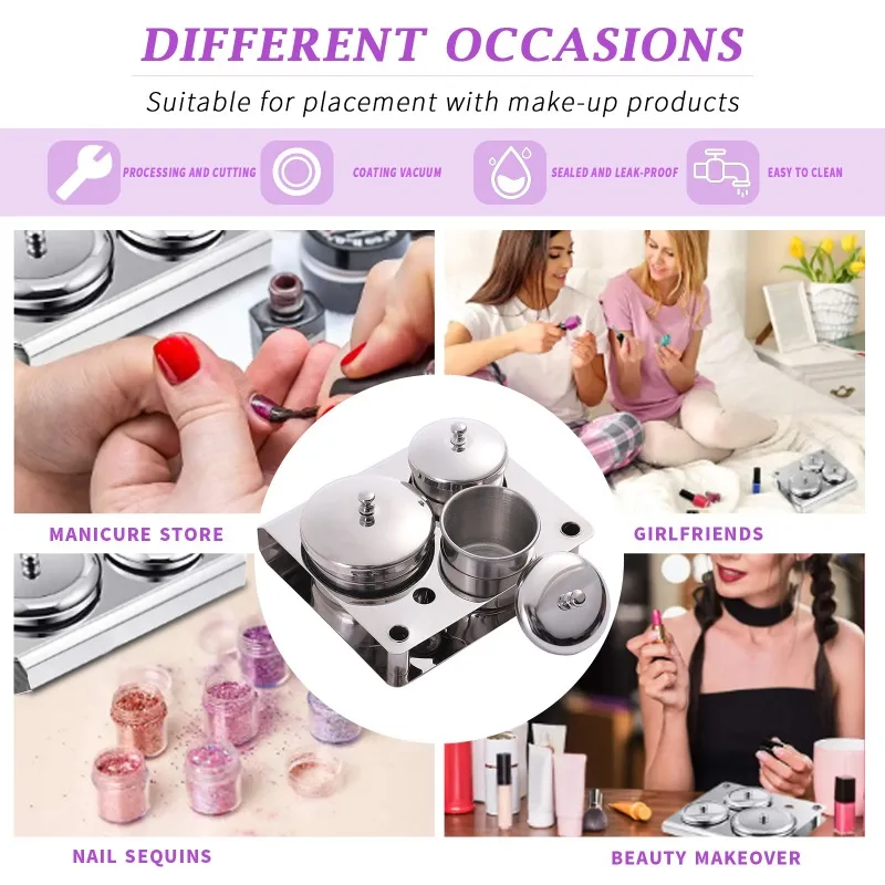 3 stücke Neuankömmling Mini Edelstahl Nail Art Cup Set Kristall Flüssig sterilisation Cup Nagels tudio Set Organizer Maniküre Werkzeuge