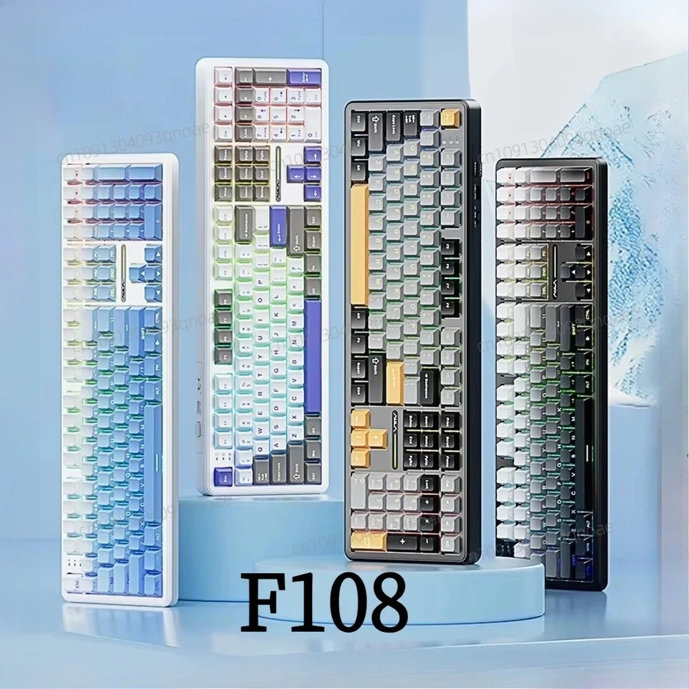 

New Aula F108 Mechanical Keyboards RGB 1k Polling Rate Hot Swap Wireless Bluetooth Tri-Mode Customized Gaming Keyboard PC Gifts