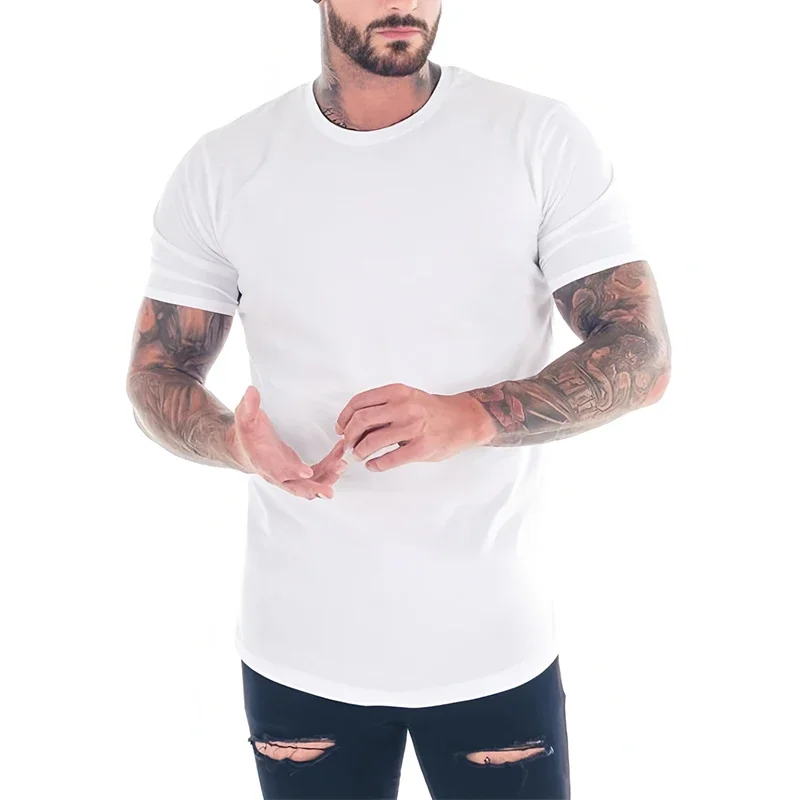 

Men's Slim Fit Running T-Shirts Sports Classic Solid Cotton Crew Neck Comfy Short Sleeve Tees Tops Summer Gym Fitness Clothing