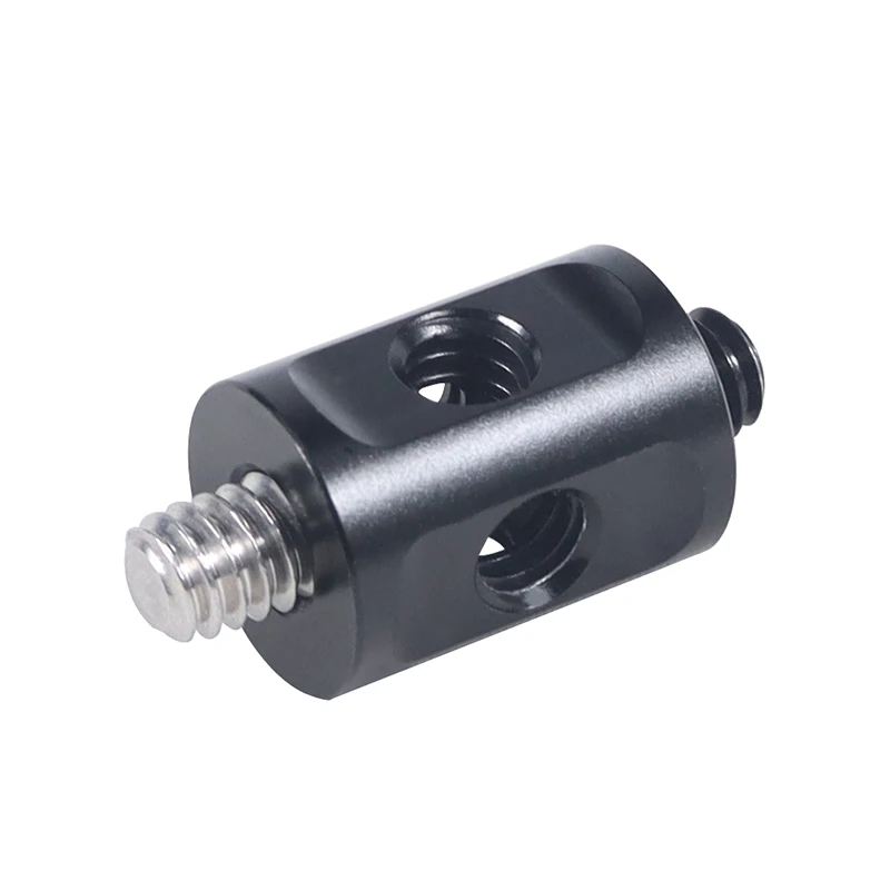 Dual 1/4 Screw Tube Rod Connecting Adapter Mount 1/4 Thread DLSR Shoulder Rig Follow Focus System Mic Stand Light Holder