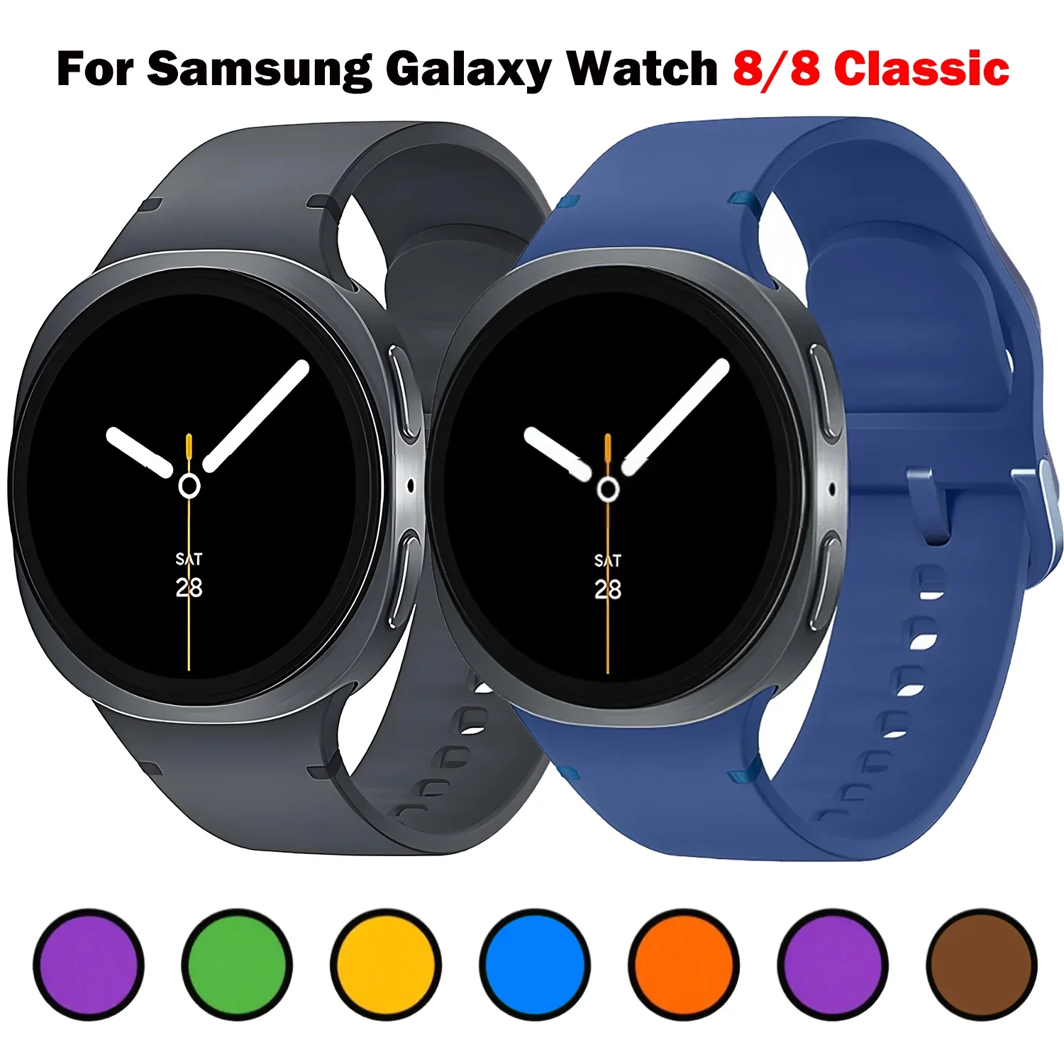 Original Silikonarmband für Samsung Galaxy Watch 8 40mm 44mm Armband für Samsung Galaxy Watch Classic 8 46mm Armband Zubehör
