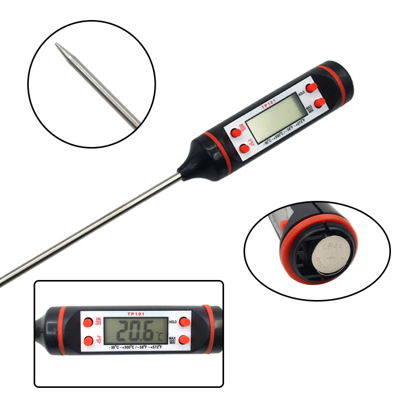 เครื่องวัดอุณหภูมิอาหารดิจิตอล Kitchen ทำอาหาร BBQ Probe อิเล็กทรอนิกส์เตาอบเนื้อน้ำนม Sensor Gauges เครื่องมือวัดเครื่องวัดอุณหภูมิ