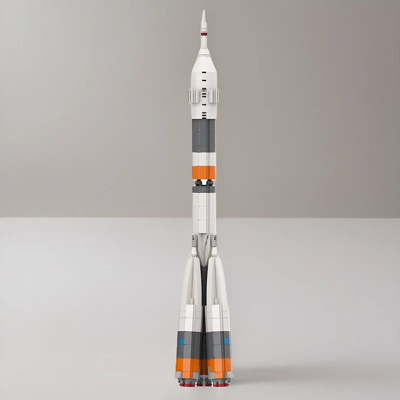 MOC-34825 R-7 Soyuz Rocket 1:110 Scale Kit Spacecraft Launch Vehicle Carrier Brick Model Assemble Toy DIY Kid Gift