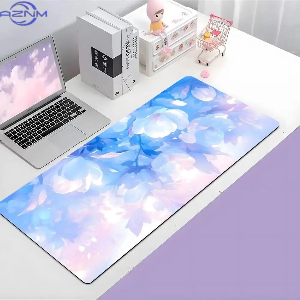 Artistic Ocean Flower Mouse Pad Waterproof Non‑Slip Bold Floral & Surge Wave Design Mousepad for Home Gaming Workspace