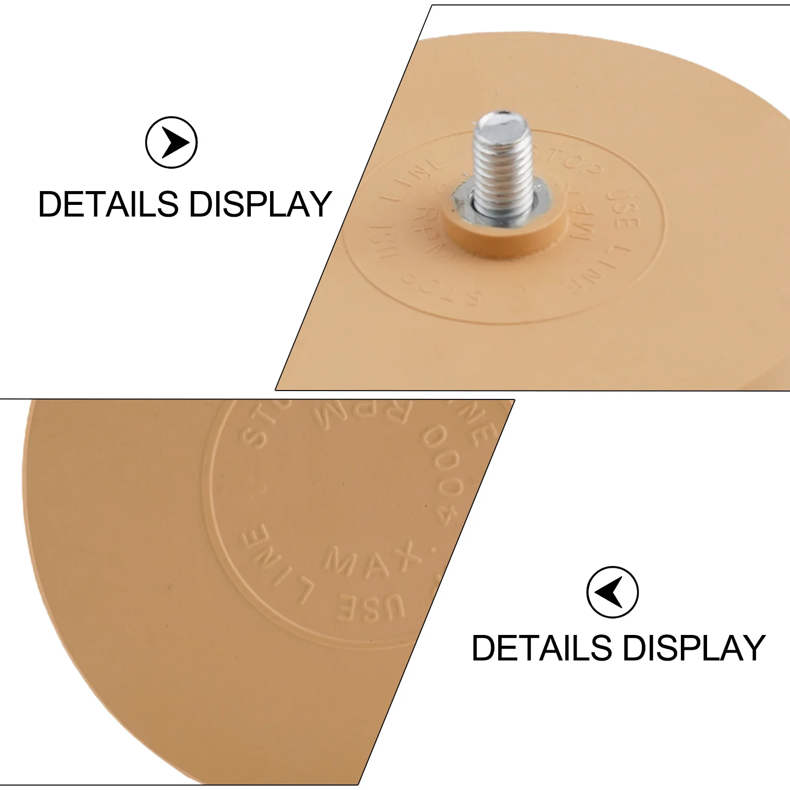 Secure and Easy to Use 88mm Rubber Eraser Caramel Wheel with Drill Arbor Attachment  Smooth Stripe Removal Process