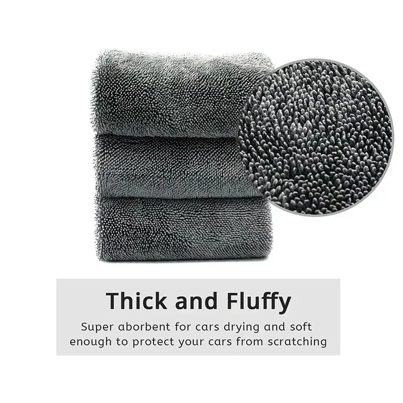 1200GSM Car Wash Towel Double Sided Towel Car Detailing Twisted Braid Cloth Super Absorbent Rag for Car Home Washing Accessories