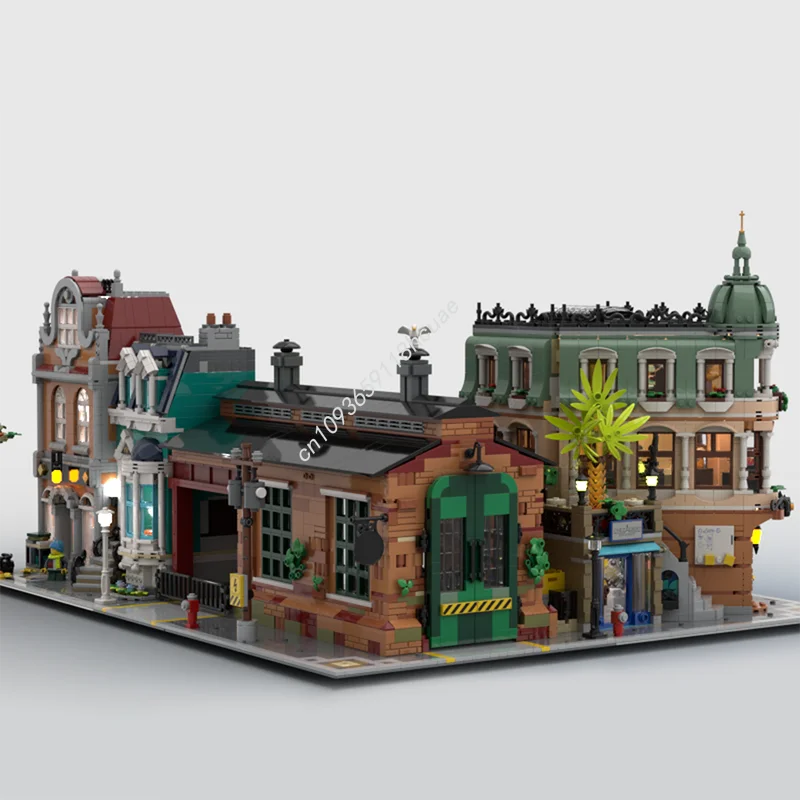 1759 elementów MOC Stara budka magazynowa narożna Modułowy model budynku Klocki Pomysł na prezent urodzinowy Zabawki edukacyjne Prezenty świąteczne