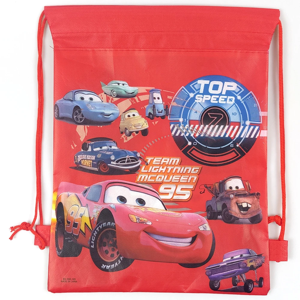 Lightning McQueen tema 1 pz/lotto Mochila tessuti Non tessuti coulisse festa di compleanno ragazzi bomboniere regali borse decorare zaino