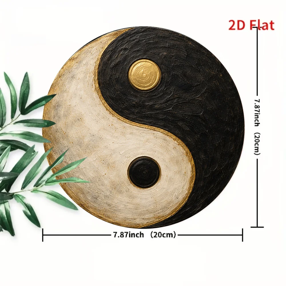 CIFbuy Vintage Aluminum Wall Art Waterproof Tai Chi Sign For Home Bar Cafe Indoor Outdoor Living Room Room Decor
