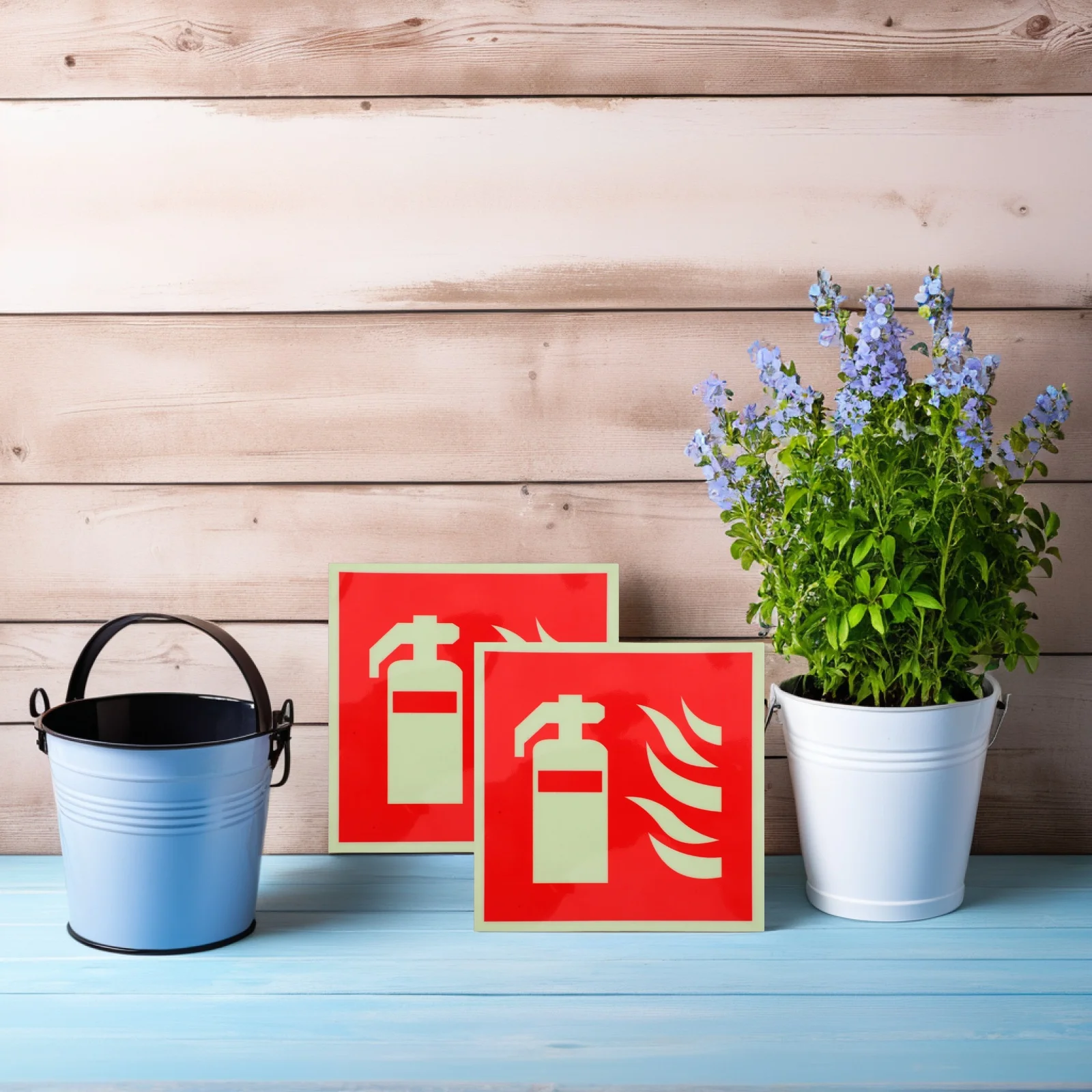 Рисунок 2 - светящиеся защитные этикетки для огнетушителя