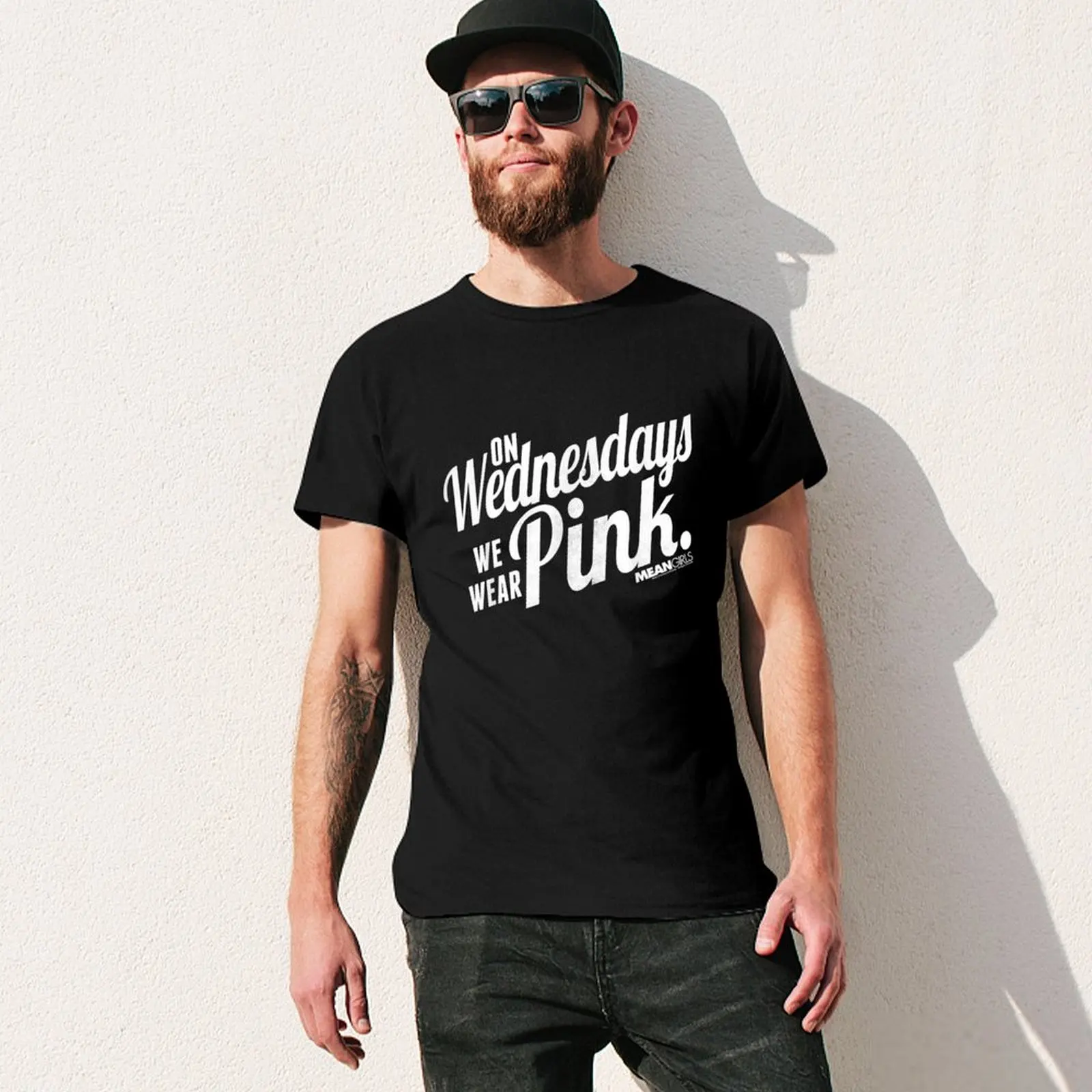 Mean Girls We Wear Pink On Wednesdays T-Shirt Industrial Work Tee Shirt view 3