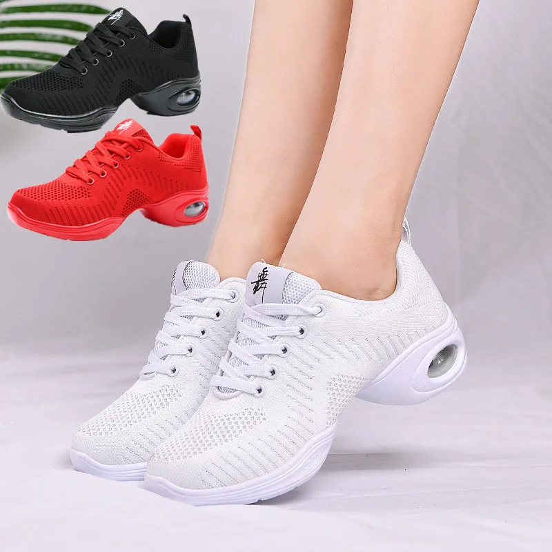 

Женские танцевальные туфли из дышащей сетки на мягкой подошве для взрослых, обувь для танцев, фитнеса, аэробики