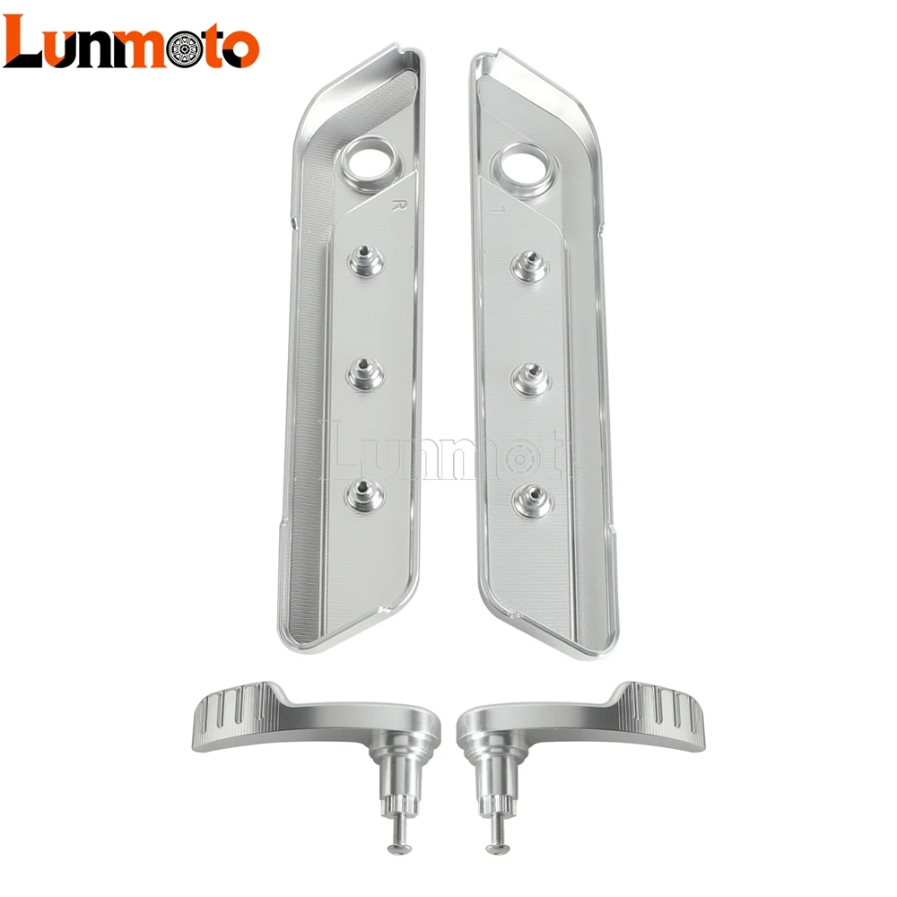 Motorcycle Carbon Fiber Saddlebag Lid Lifters Levers Latch Covers With Reflector For Harley Touring Road Street Glide 2014-2024