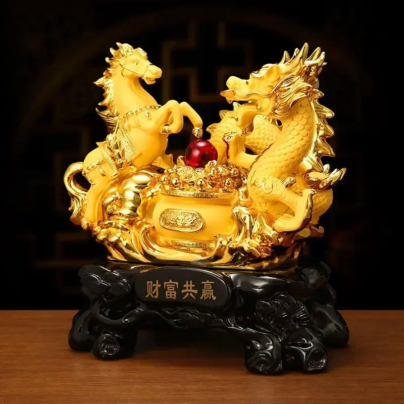 Fortune Dragon Horse Ornament Treasure Bowl Living Room Wine Cooler Home Decoration Store Opening Gift