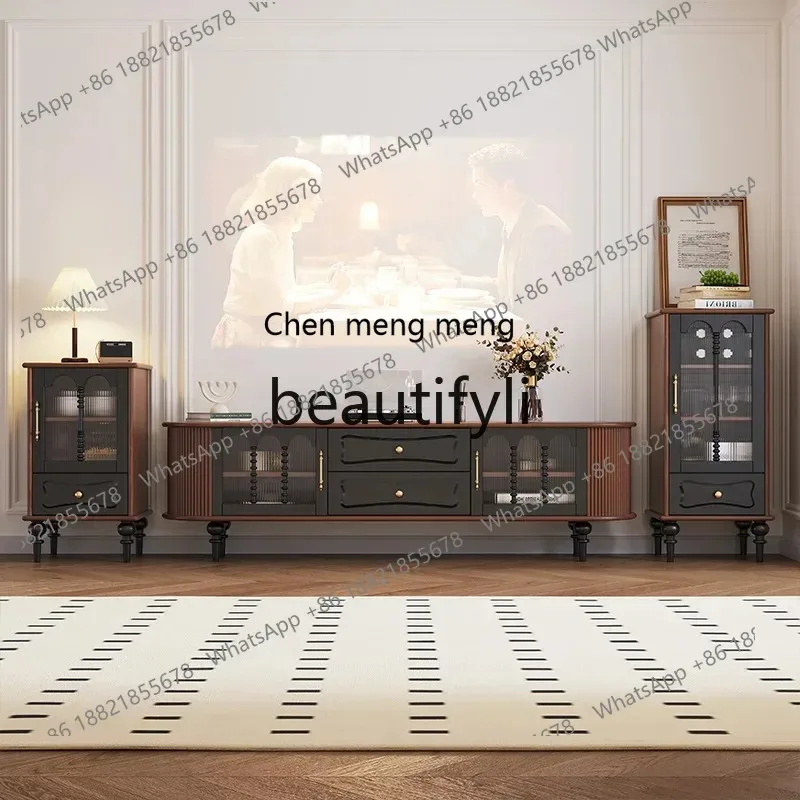 

cn8350 ss Solid Wood Sideboard Wine Living Room Entryway Cabinet Storage Side Cabinet Vintage Style Storage Cabinet All Solid Wo