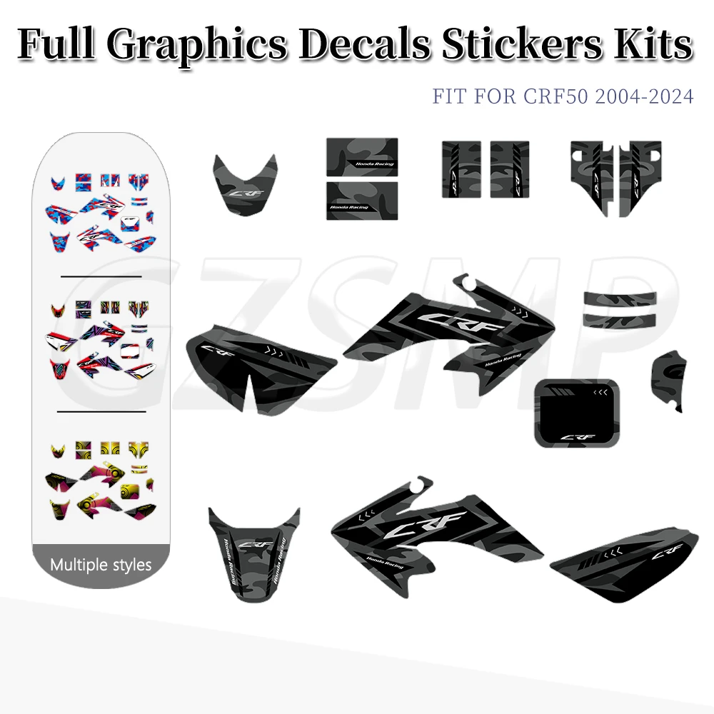 

Наклейки для мотоцикла, деко, пригодные для Honda CRF50F 2004-2024 CRF 50F CRF-F 50, наборы графических фоновых наклеек