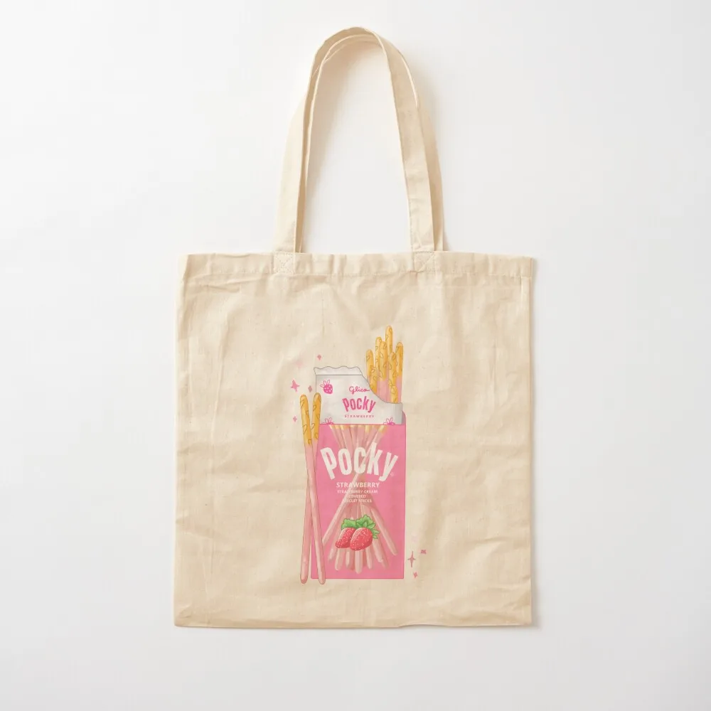 

Strawberry Pocky Tote Bag the tote shoping personalized for beach Canvas