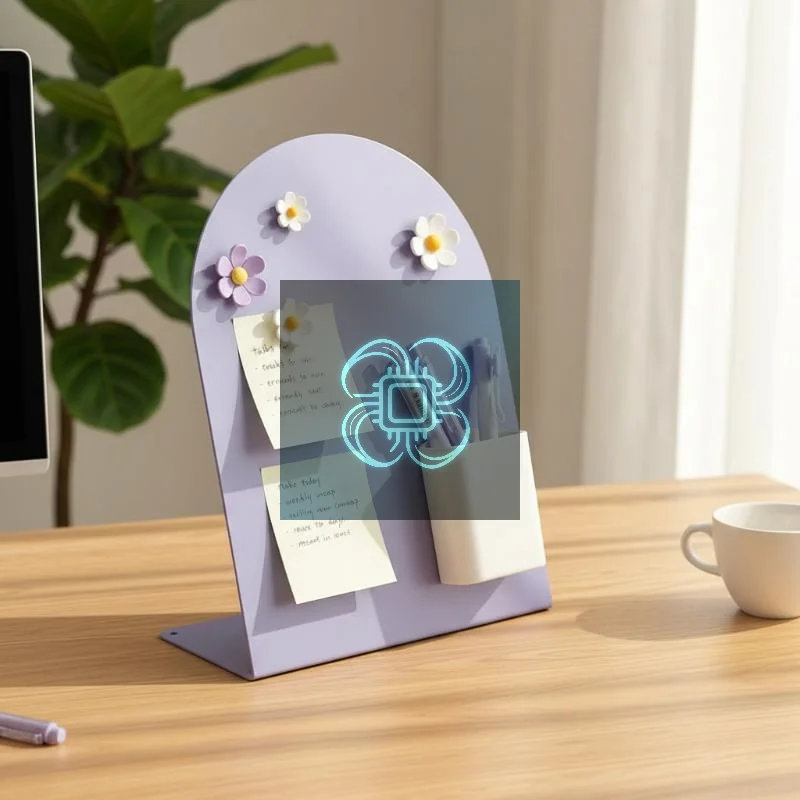 Vertical Desktop Magnetic Note Board Badge Card Storage Display Rack, Magnetic Photo Frame for Home Office Desk Memo