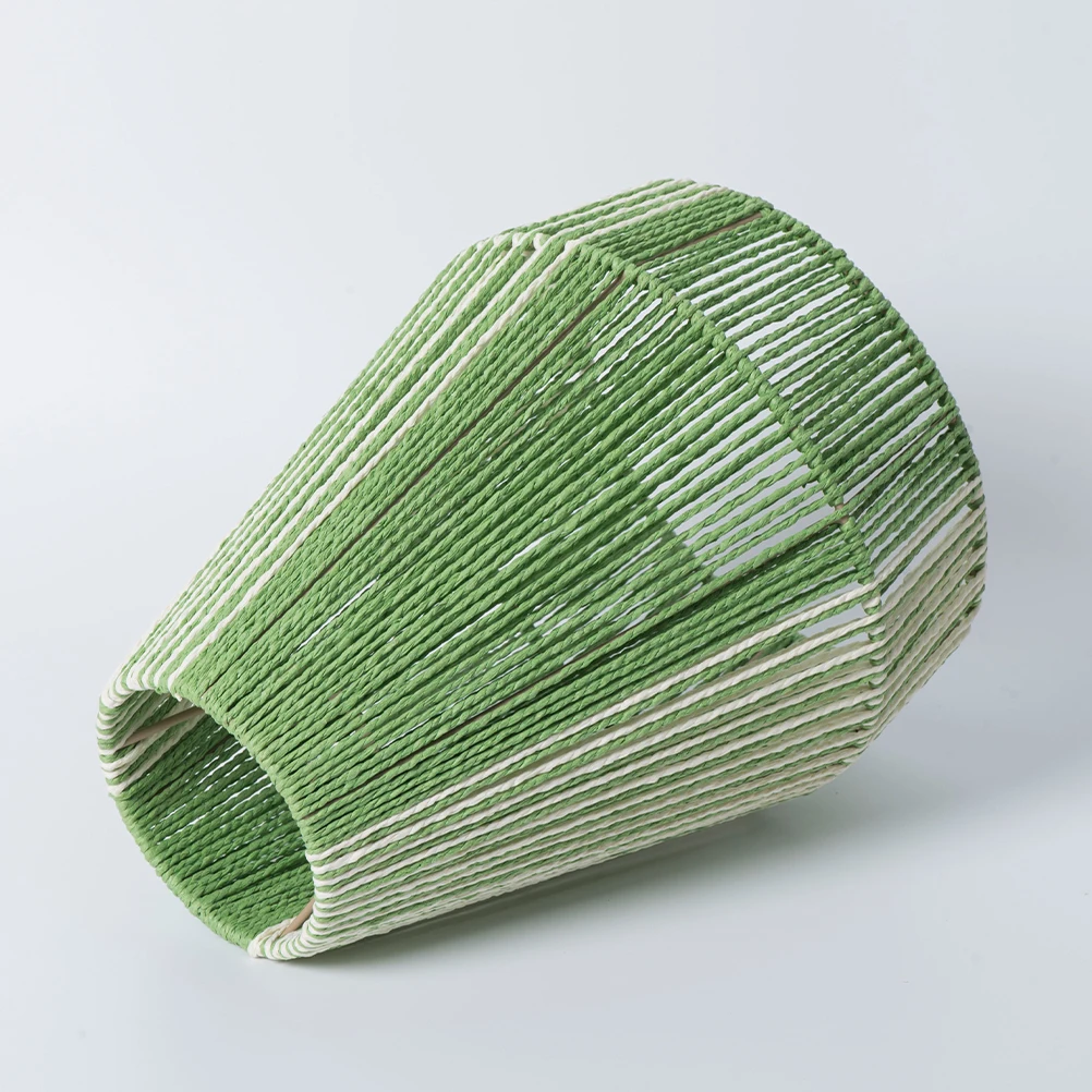 

Bohemian Woven Lamp Shade, Paper Rope Pendant Light Cover, Rustic Ceiling Lampshade For Restaurant Home Decor, Decorative