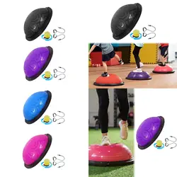 Balance Ball Core Anti Slip 18 inch Flexibility Exercise Workout Half Ball with Resistant Band Foot Pump for Home Pilates Yoga
