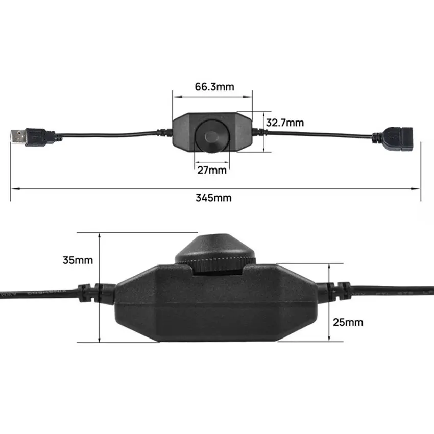 Regulador de intensidad de perilla LED USB, cinta de 5V CC, ajuste de brillo, conector de controlador para tira de luces de 5050 3528 2835 de 5 voltios