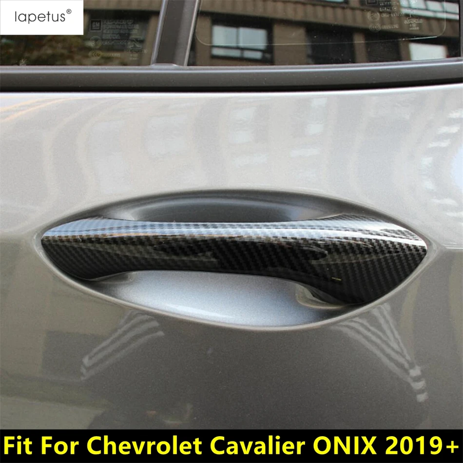 

Carbon Fiber Car Door Handle Bowl Protector Decoration Cover Trim For Chevrolet Cavalier ONIX 2019 - 2022 Accessories Exterior