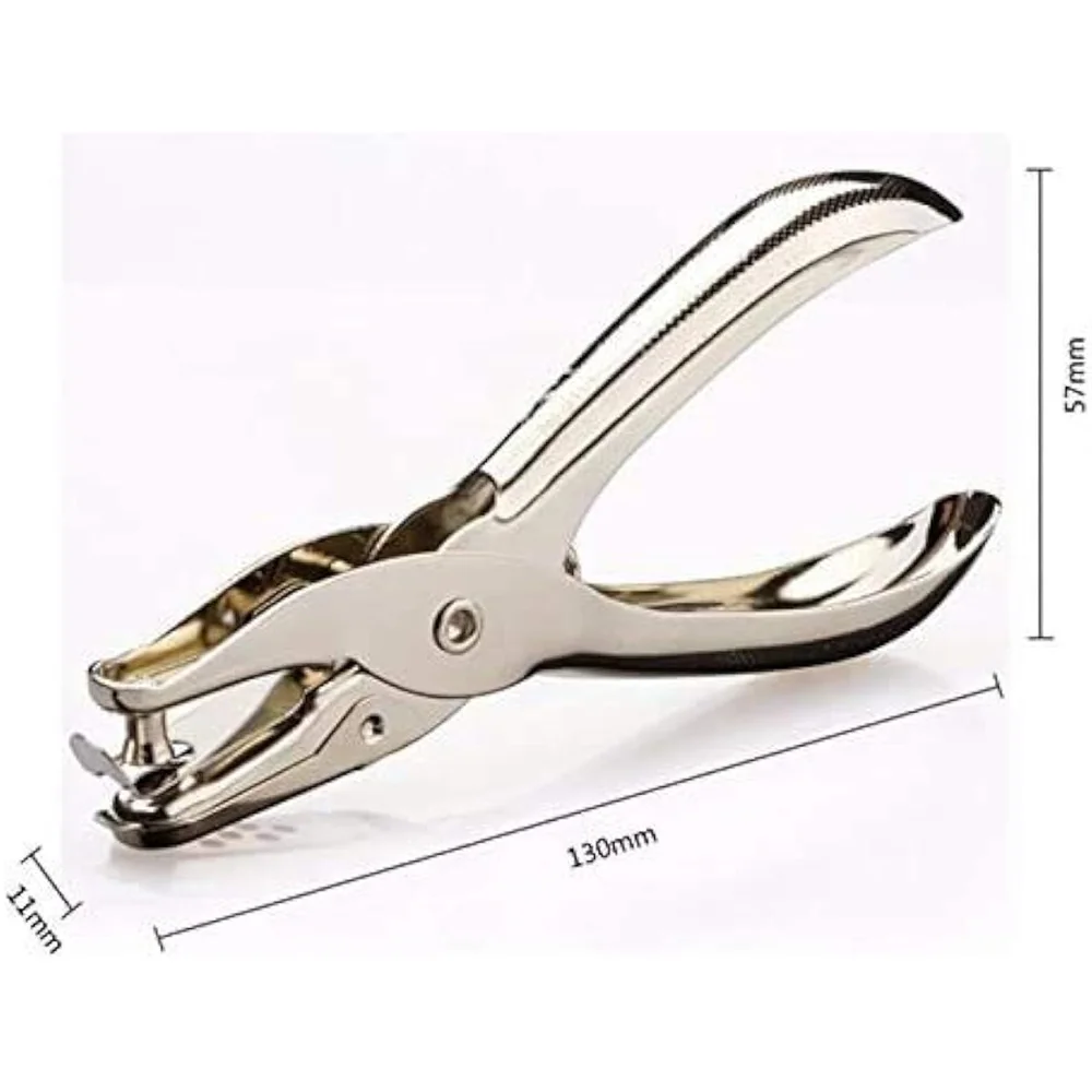 Single Hole Punch Single Hole Pliers Punch One Hole Chrome Metal Perforator - 10 Sheet Capacity Leather Punch