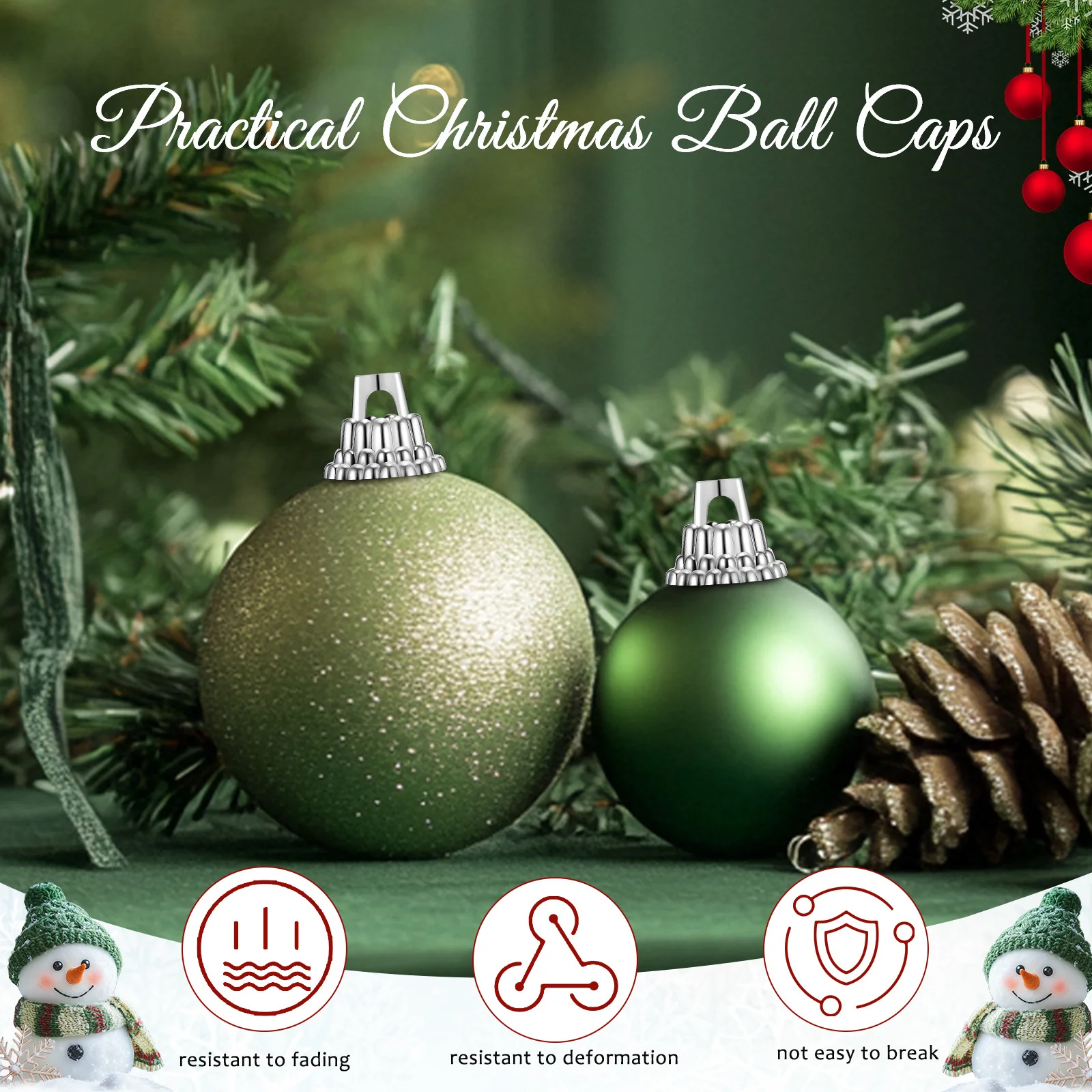 1 مجموعة عيد الميلاد الكرة قلادة قبعات Diy لوازم معلقة أجزاء الديكور شجرة الحلي الحرفية الكرة اكسسوارات زينة عيد الميلاد